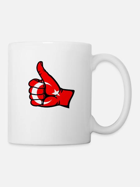 Türkei Flagge alles klar Symbol - Tasse - Weiß