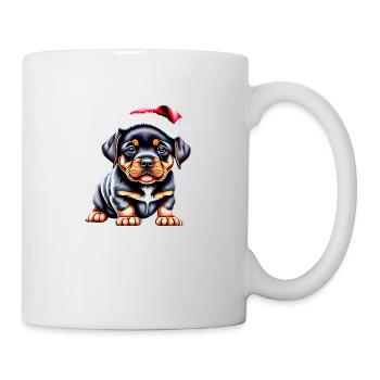 Hundewelpe Rottweiler Weihnachten Hunde Hund - Tasse - Weiß - Rechts