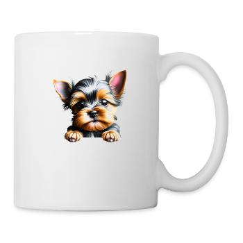 Chiot Chien Propriétaire Chien Yorkshire Terrier - Mug blanc - blanc - Droite