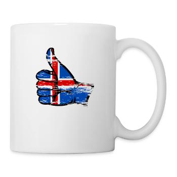Iceland Flag All Clear Icon Used - Mug - white - Right