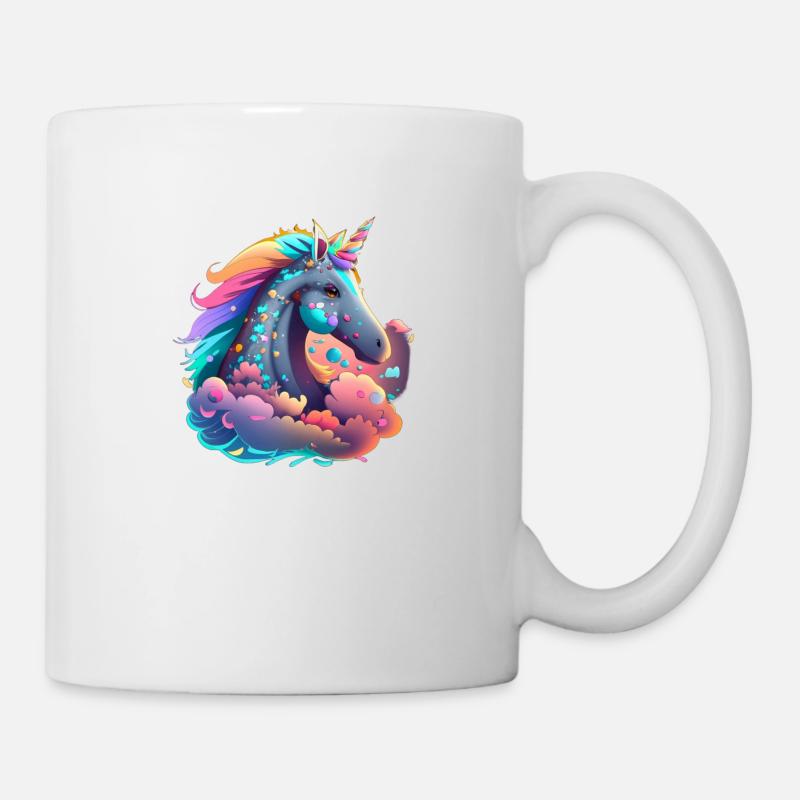 unicorn neon - Tasse - Weiß