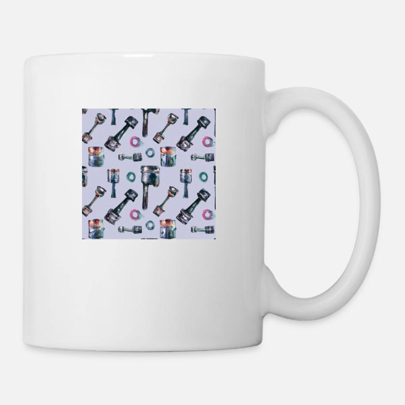 Kolbenmuster Kolben - Tasse - Weiß