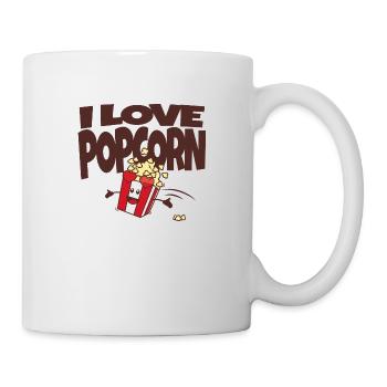 Ich liebe Popcorn: Es ist der beste Snack aller Zeiten! - Tasse - Weiß - Rechts