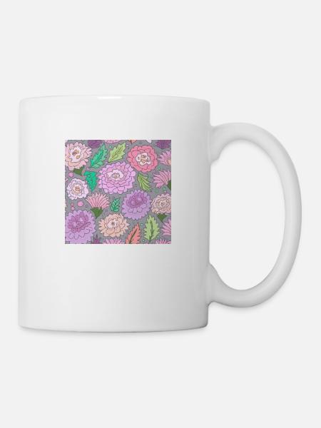 Blumenmuster Blumen - Tasse - Weiß