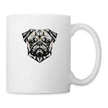 Pug Dog Geometric Gift Idea - Mug - white - Right