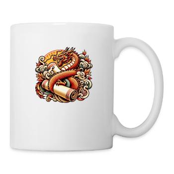 Farbenfroher traditioneller chinesischer Drache - Tasse - Weiß - Rechts