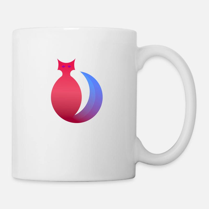 Design de chat fait de cercles - Mug blanc - blanc