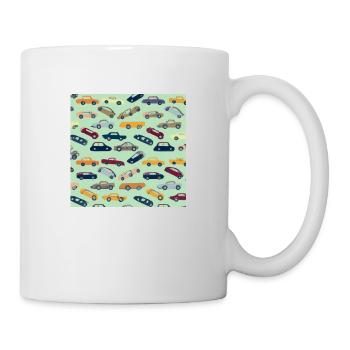 Auto Muster Spielzeugauto - Tasse - Weiß - Rechts