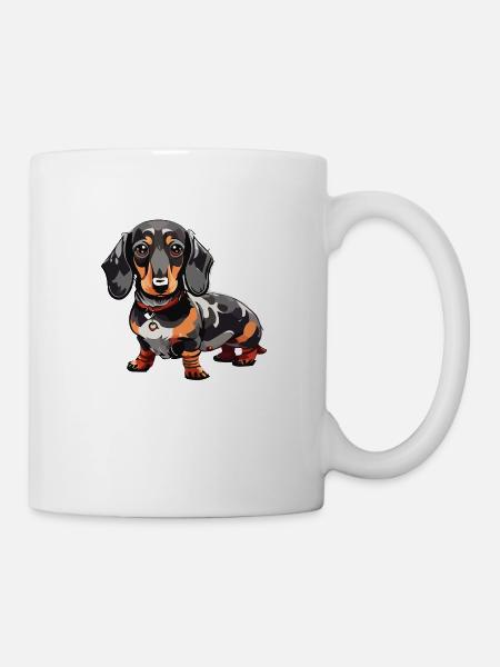 Dackel süßer Hund Welpenaugen - Tasse - Weiß
