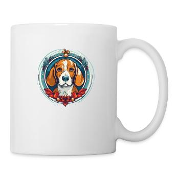 Beagle Hund Xma, Liebeshunde - Tasse - Weiß - Rechts