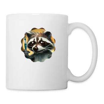 Künstler Waschbär - Tasse - Weiß - Rechts