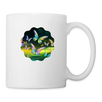 Schmetterlinge - Tasse - Weiß - Rechts