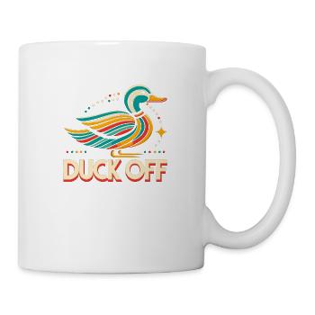 Duck Hunter Pun, Duck Off, Retro Waterfowl Duck - Tasse - Weiß - Rechts