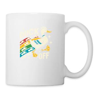 Duck Hunter Pun, Duck Off, Retro Waterfowl Duck - Tasse - Weiß - Rechts