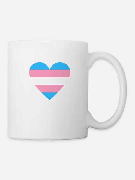 transgender heart stripe flat by Vexels - Tasse - Weiß