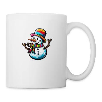 Schneemann / Winter / Schnee / Comic / kalt - Tasse - Weiß - Rechts
