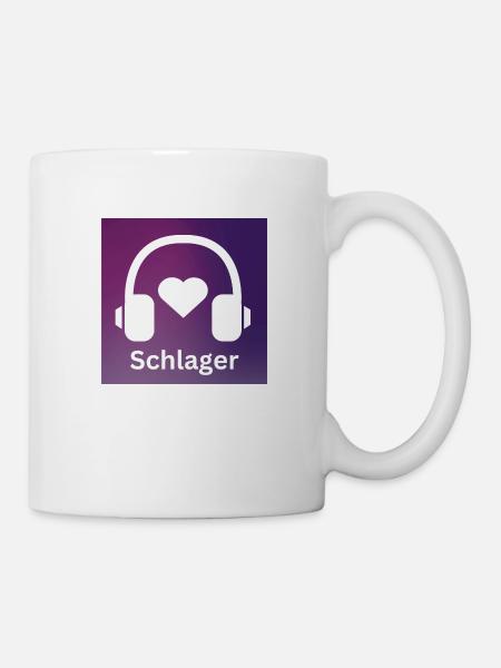Mein Herz schlägt Schlager - Tasse - Weiß