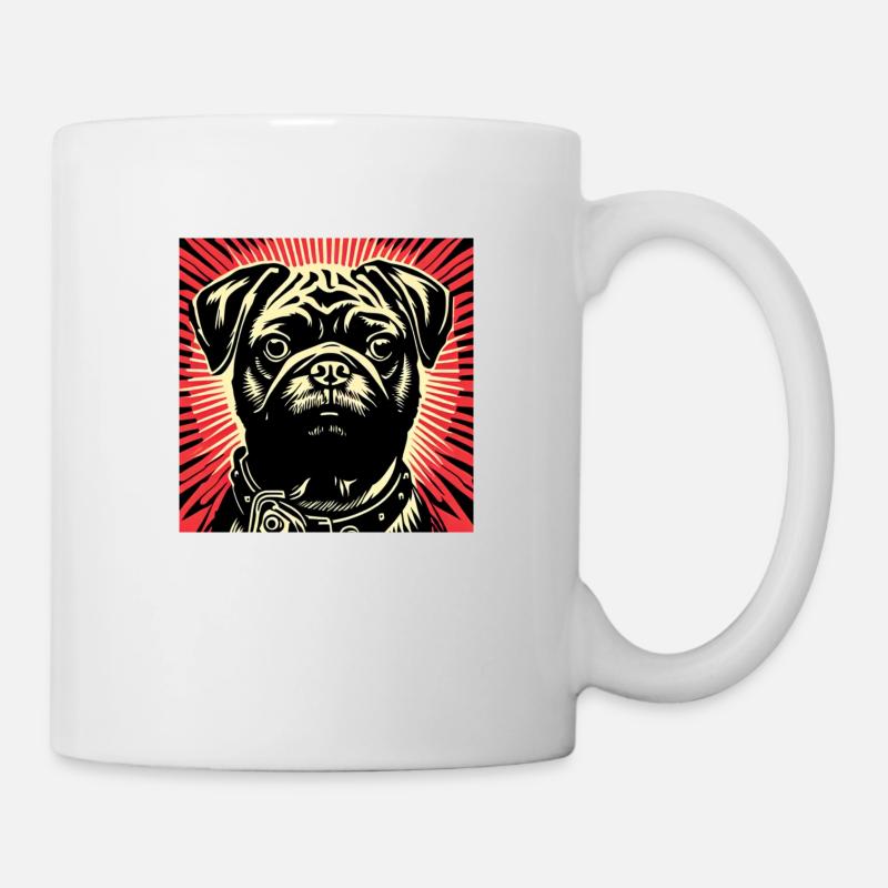 Mops Pop Art - Tasse - Weiß