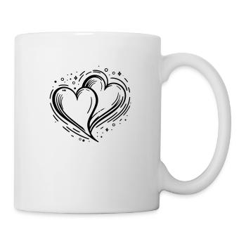 Deux coeurs scintillants - Mug blanc - blanc - Droite