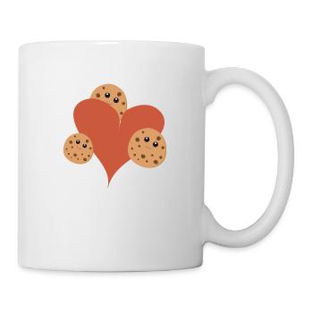 Herz mit Cookies - Tasse - Weiß - Rechts