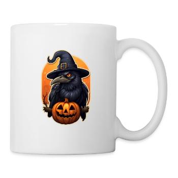 Krähe Rabe Halloween - Tasse - Weiß - Rechts