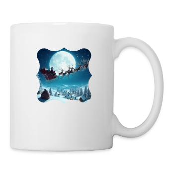 Santa Claus Sleigh Reindeer Gifts Christmas Eve Christmas Tree - Mug - white - Right