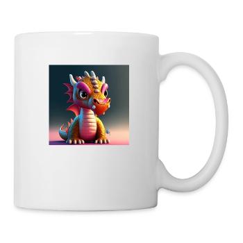 cute little baby dragon funny - Mug - white - Right