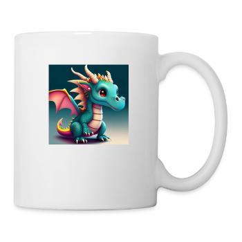 cute little baby dragon funny - Mug - white - Right