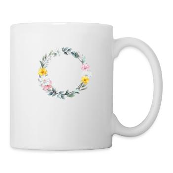 Personalisierbarer Blumenkranz - Tasse - Weiß - Rechts