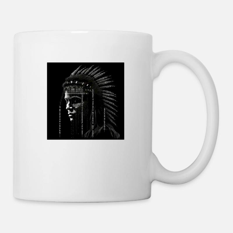 Chef de tribu amérindien Chaman Amérindien - Mug blanc - blanc