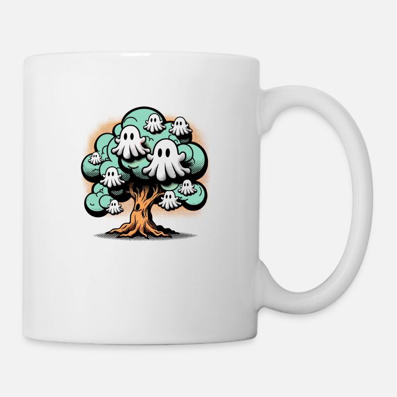 Retro Ghost Tree T-Shirt - Mug - white