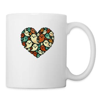 Vintage Ghost Heart T-Shirt - Tasse - Weiß - Rechts