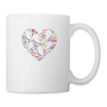 Pre-Columbian Pop Art Ghost Heart T-Shirt - Mug - white - Right