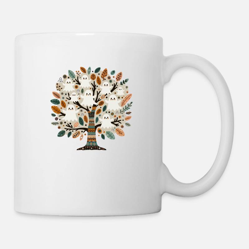 Boho Ghost Tree T-Shirt - Mug - white