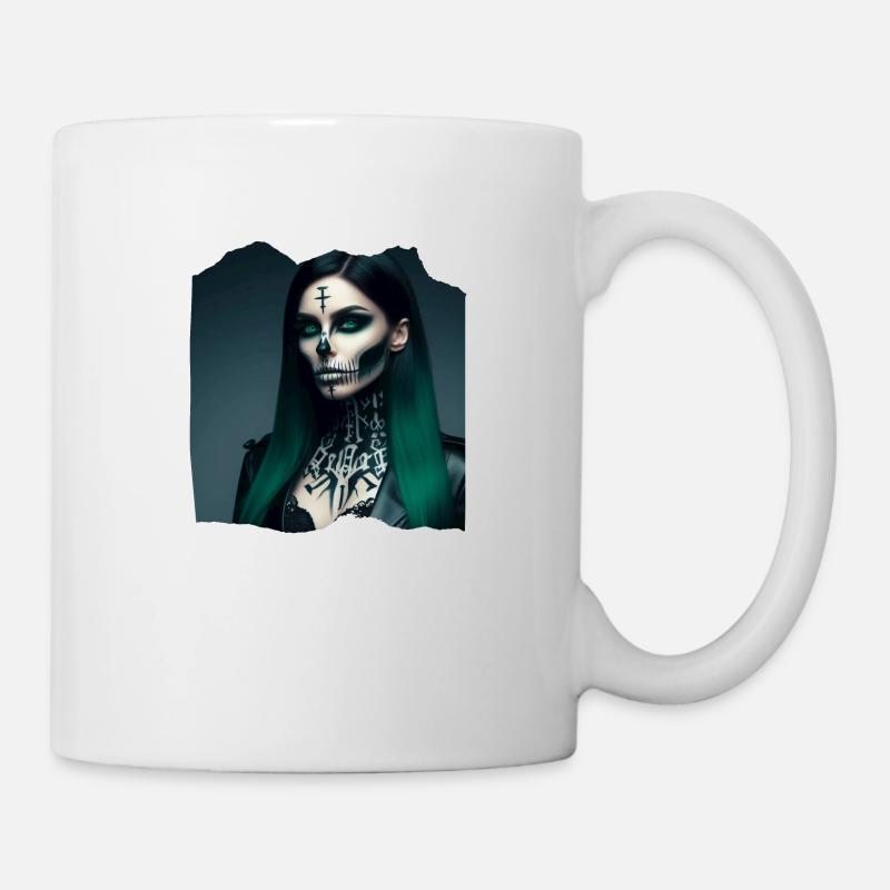 Sorcière Macabre Dark Spooky Nightmare Signs - Mug blanc - blanc
