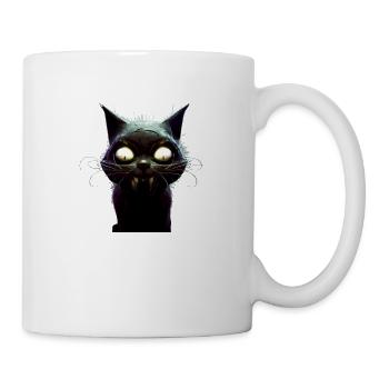Vampir-Katze-Angst Grausamer gruseliger Albtraum - Tasse - Weiß - Rechts