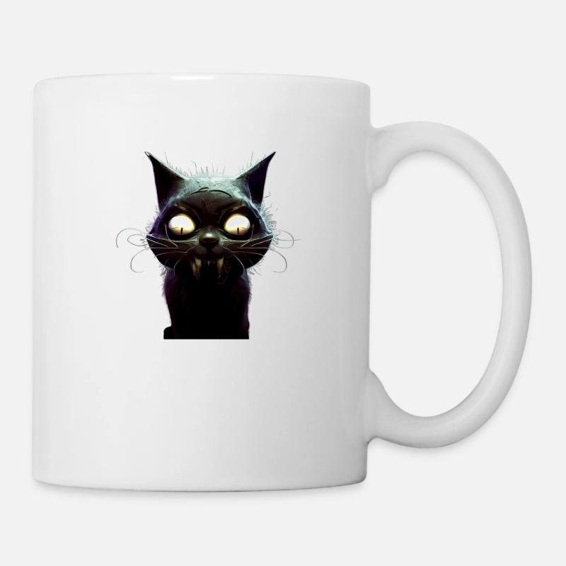 Vampire Chat Peur Horrible Effrayant Cauchemar - Mug blanc - blanc