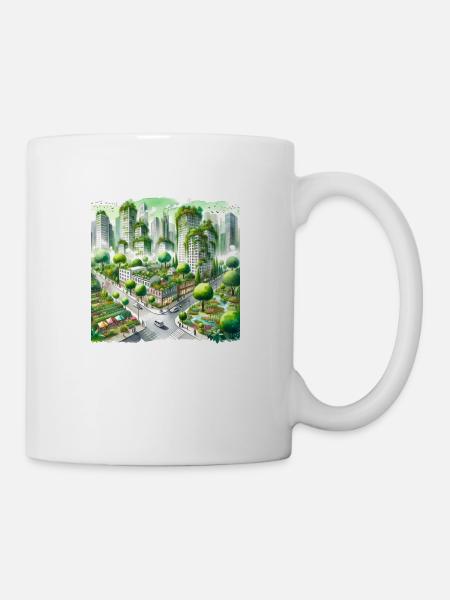 Watercolor Eco City - Mug - white