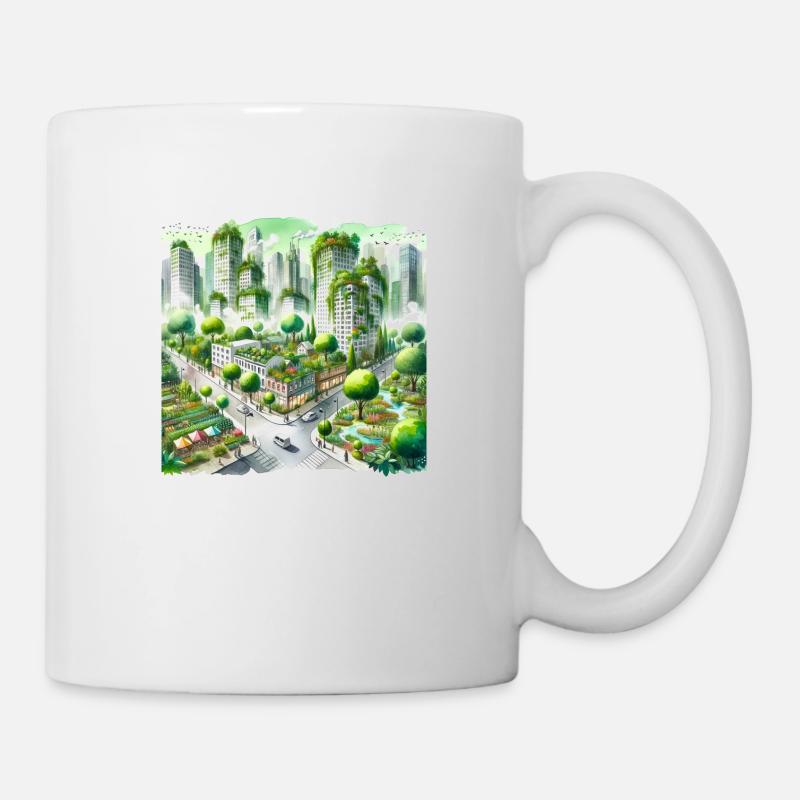 Aquarelle Eco City - Mug blanc - blanc