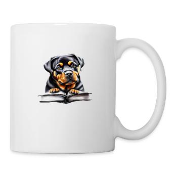Rottweiler Dog Book Reading Rottweiler Puppy Dogs - Mug - white - Right