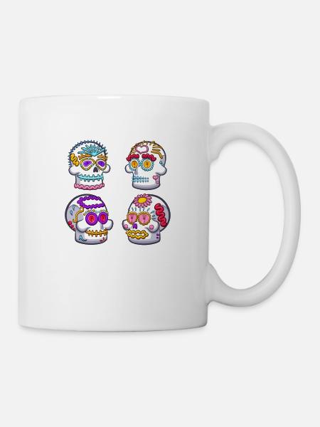 Zucker-Schädel - Tasse - Weiß