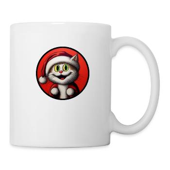 Christmas at last, says the little cat - Mug - white - Right