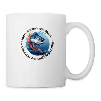 Angler Motiv Shirt mit Spruch - Tasse - Weiß - Rechts