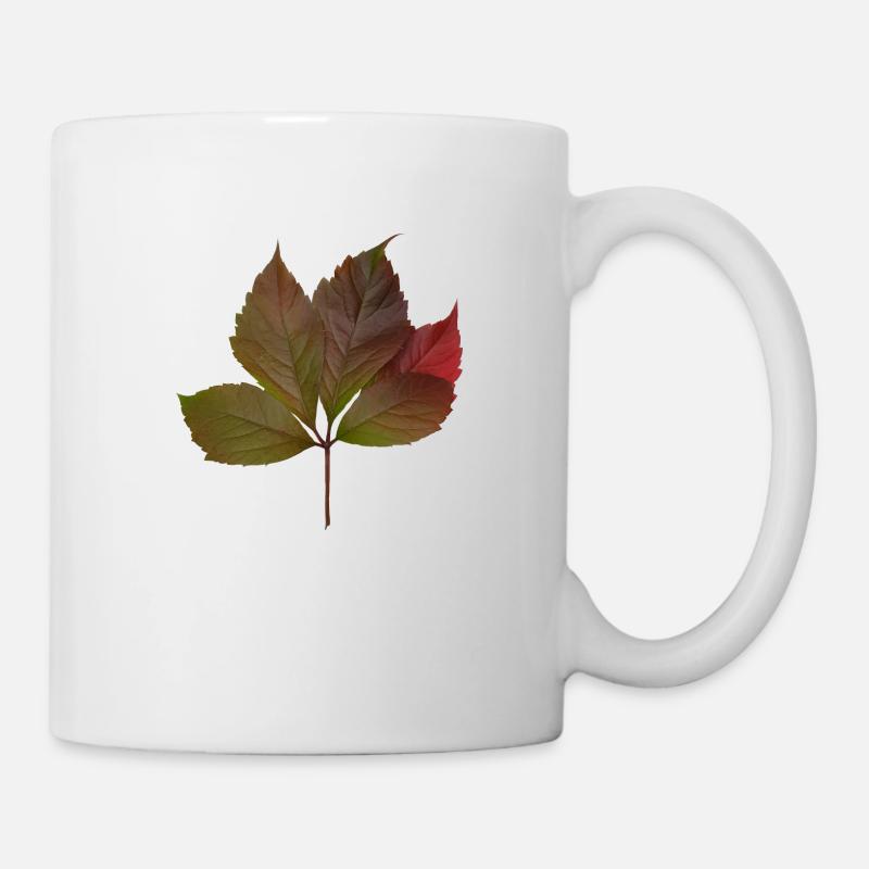 Herbstblatt, Autumn Leaf - Tasse - Weiß
