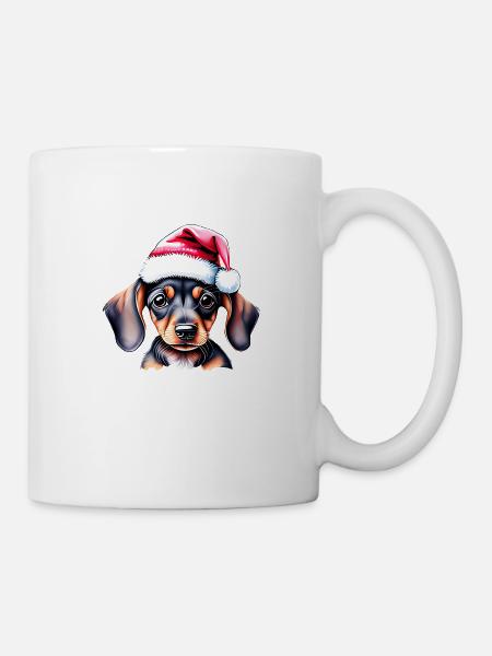 Dachshund Weihnachten X-Mas Hund Dackelwelpe - Tasse - Weiß