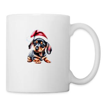 Teckel chiot Noël Teckel chien de Noël - Mug blanc - blanc - Droite