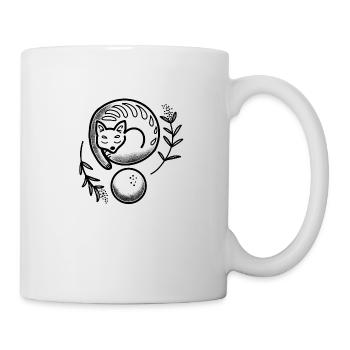 Tattoo Fox And Crystal Ball with florals - Mug - white - Right