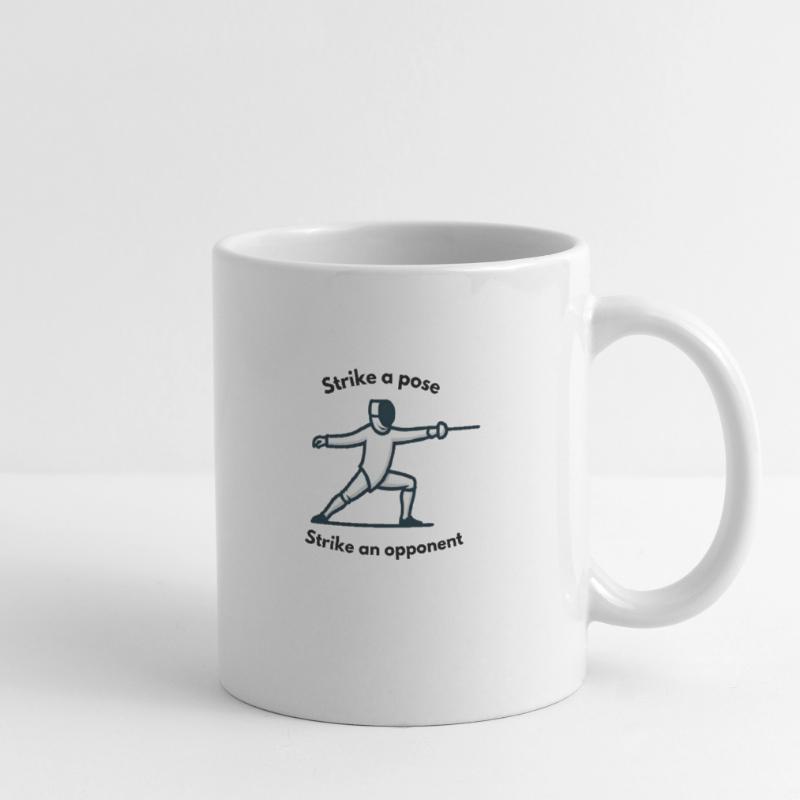 "Nimm eine Pose ein, schlage einen Gegner" Tasse