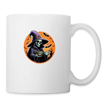 halloween squelette et chapeau de sorciere - Mug blanc - blanc - Droite