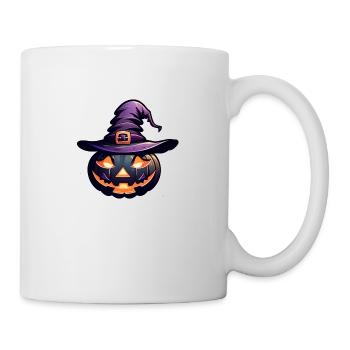 Halloween - Kürbis Hexen Hut - Tasse - Weiß - Rechts
